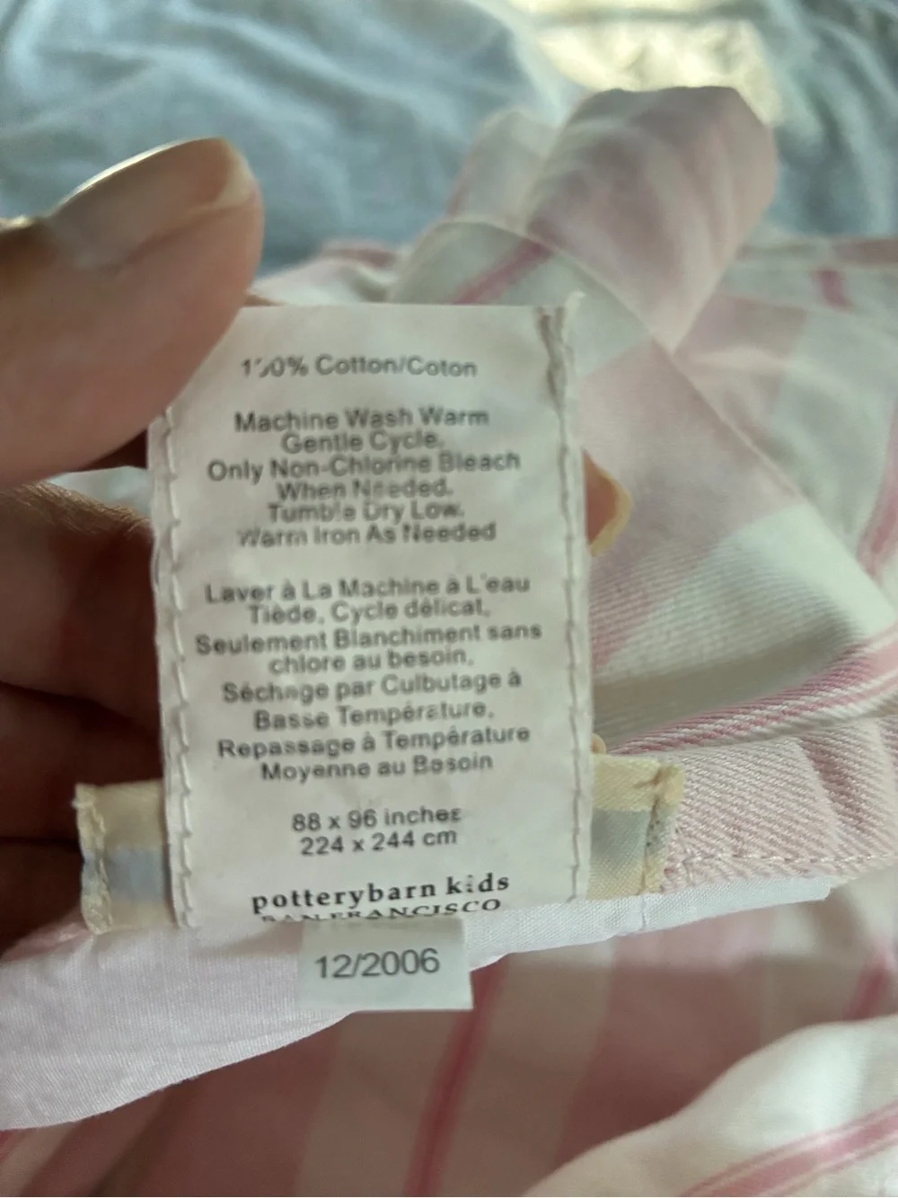 Pottery Barn Kids Pink and White Striped Drapes